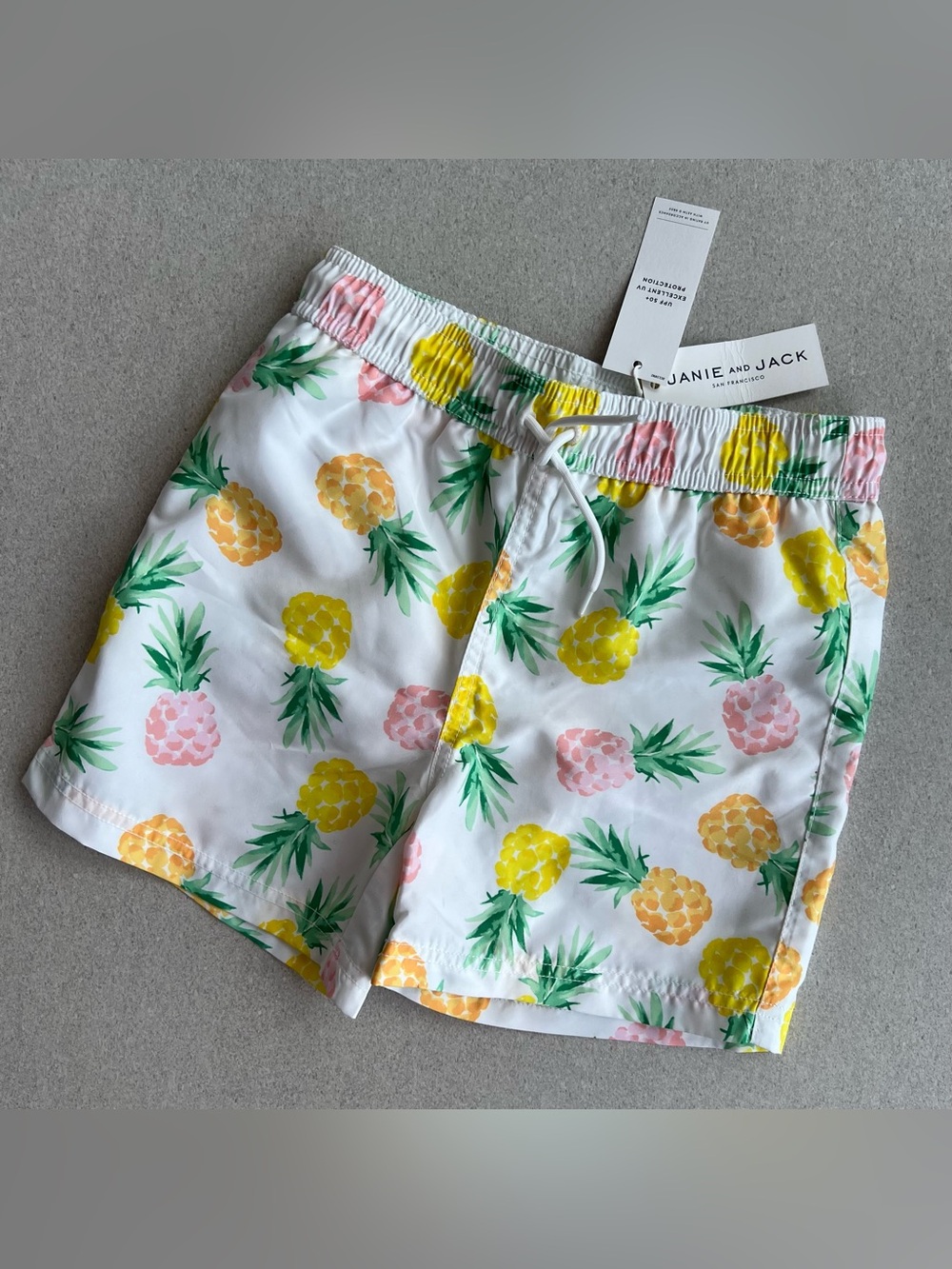 NWT Janie and Jack Pineapple Swim Trunk